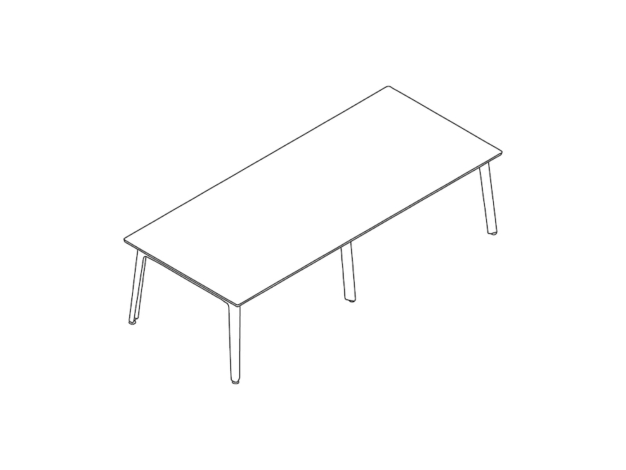 Een lijntekening - Fold-conferentietafel–rechthoekig–6 poten