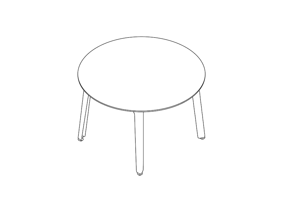 线描图 - 折叠式会议桌 - 圆形