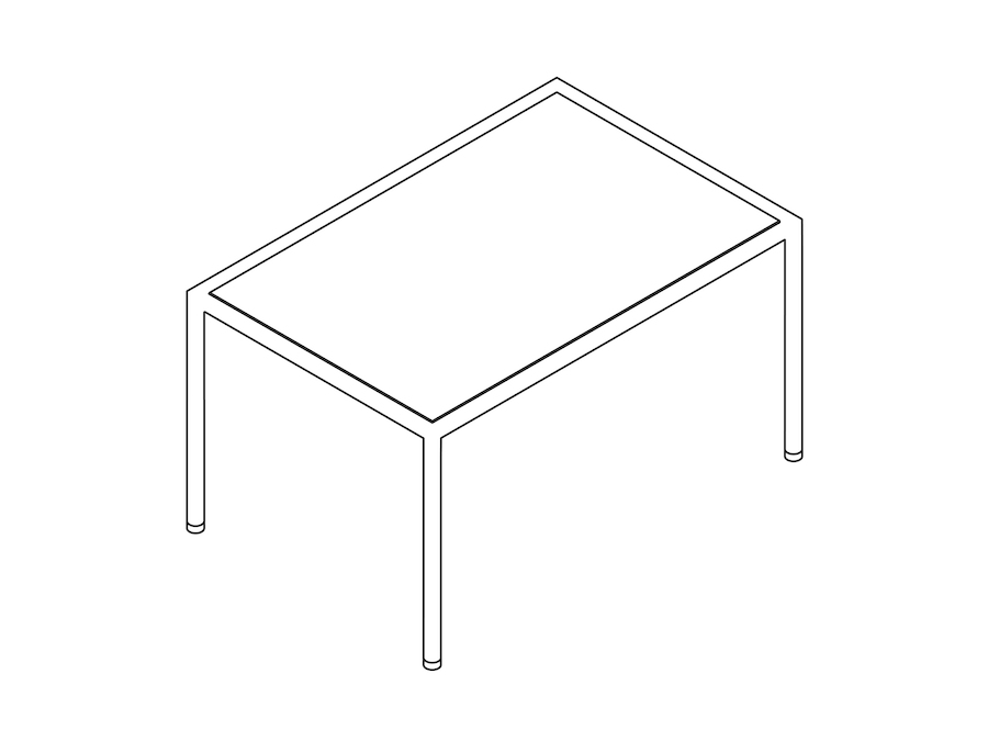 A line drawing - Full Round Table – Rectangular