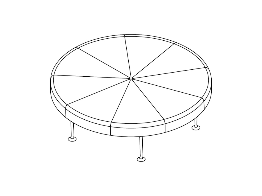 A line drawing - Girard Color Wheel Ottoman