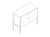 A line drawing - H Frame Credenza–1 Unit Wide