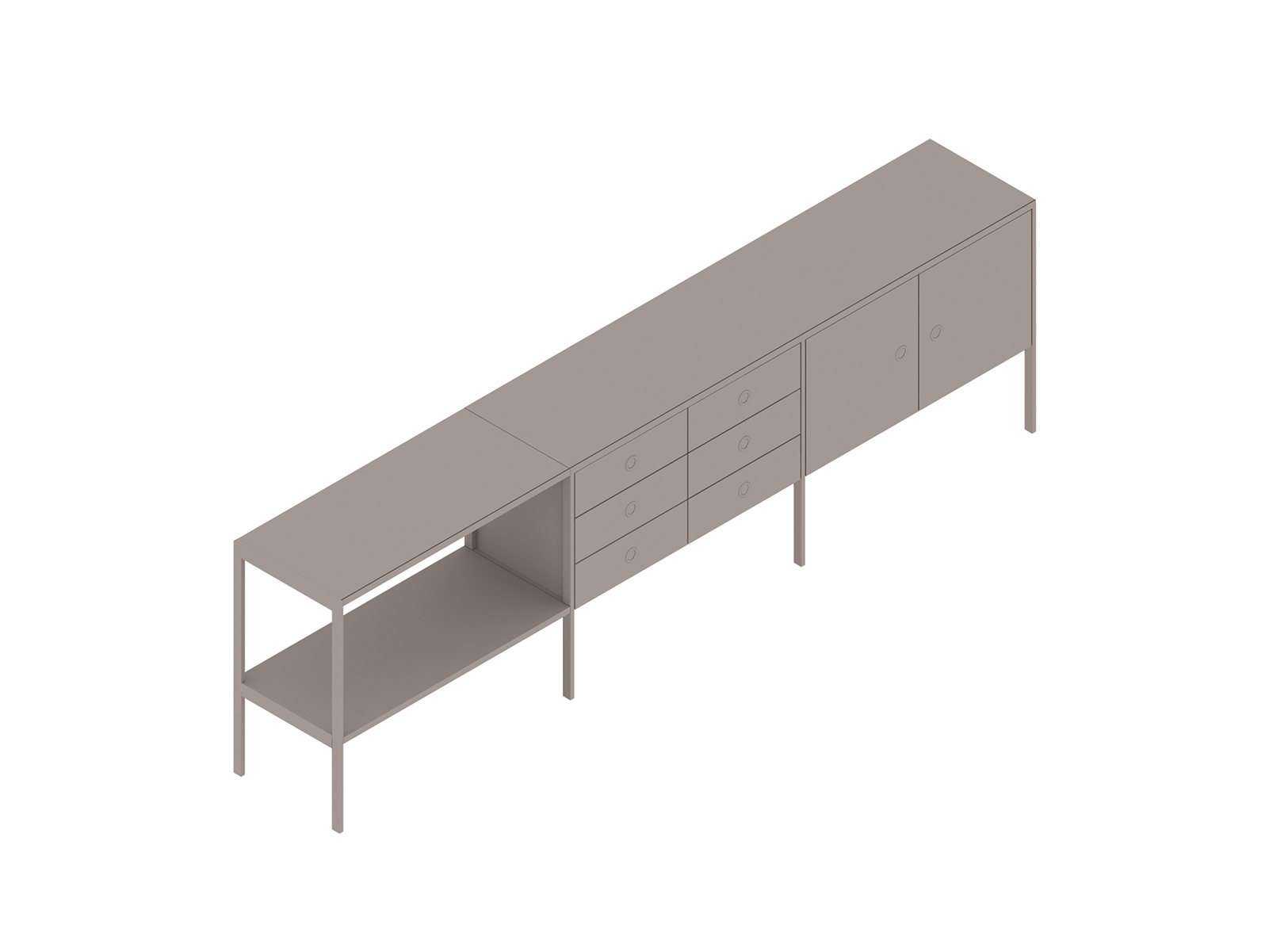 A generic rendering - H Frame Credenza–3 Units Wide
