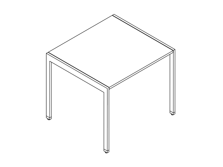 Um desenho de linha - Mesa de apoio com estrutura em H