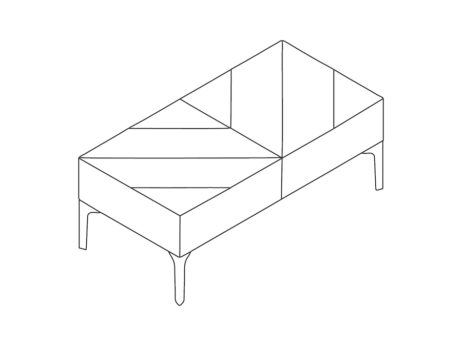 A line drawing - Hatch Bench–2 Seat