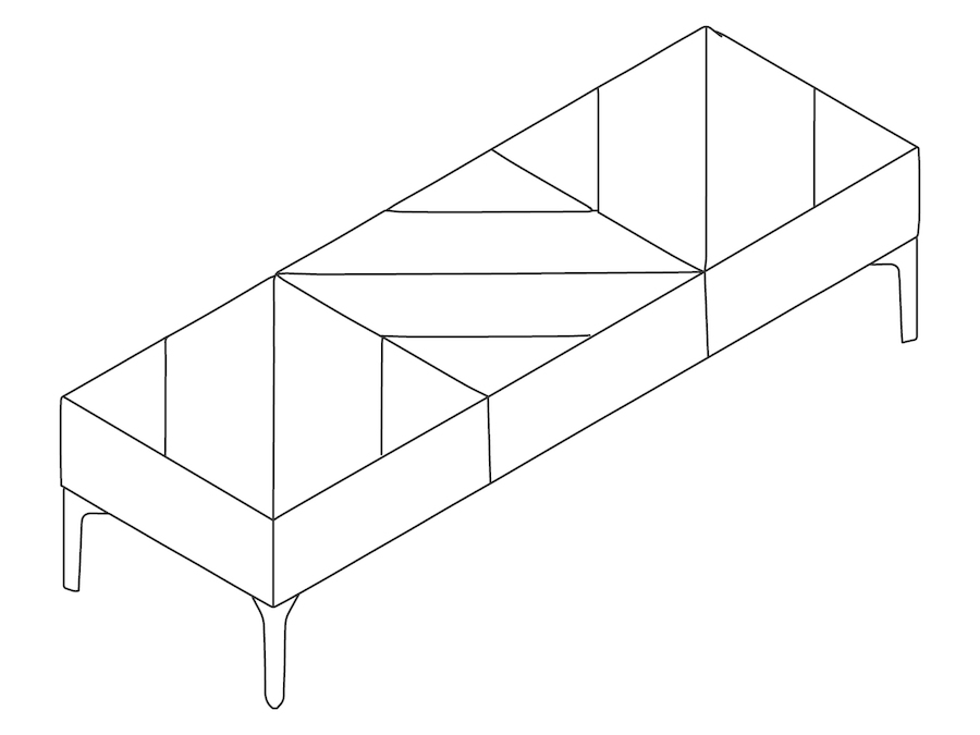 A line drawing - Hatch Bench–3 Seat