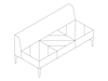 A line drawing - Hatch Modular Seating–Armless–3 Seat