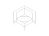 A line drawing - Hatch Modular Seating–Corner