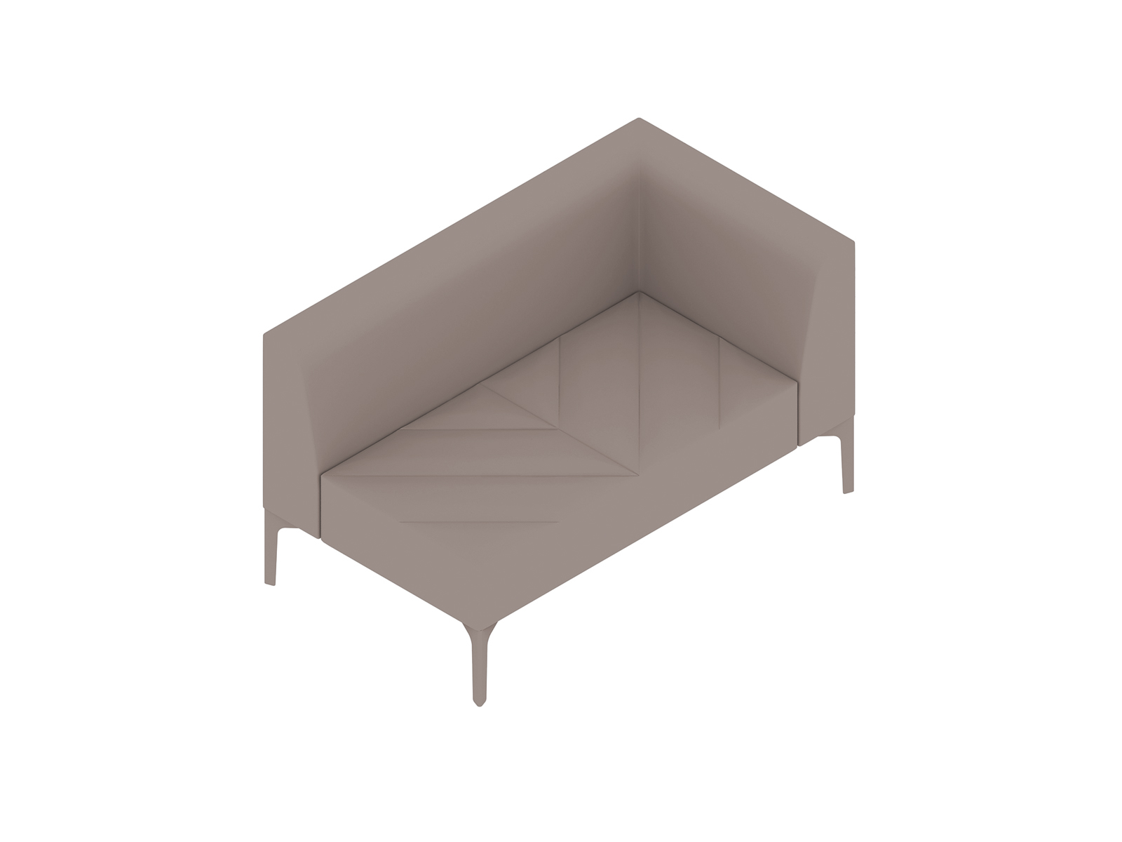 Een generieke rendering - Hatch modulaire stoelen–armleuning links–2 zittingen