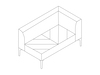 A line drawing - Hatch Modular Seating–Left Arm–2 Seat