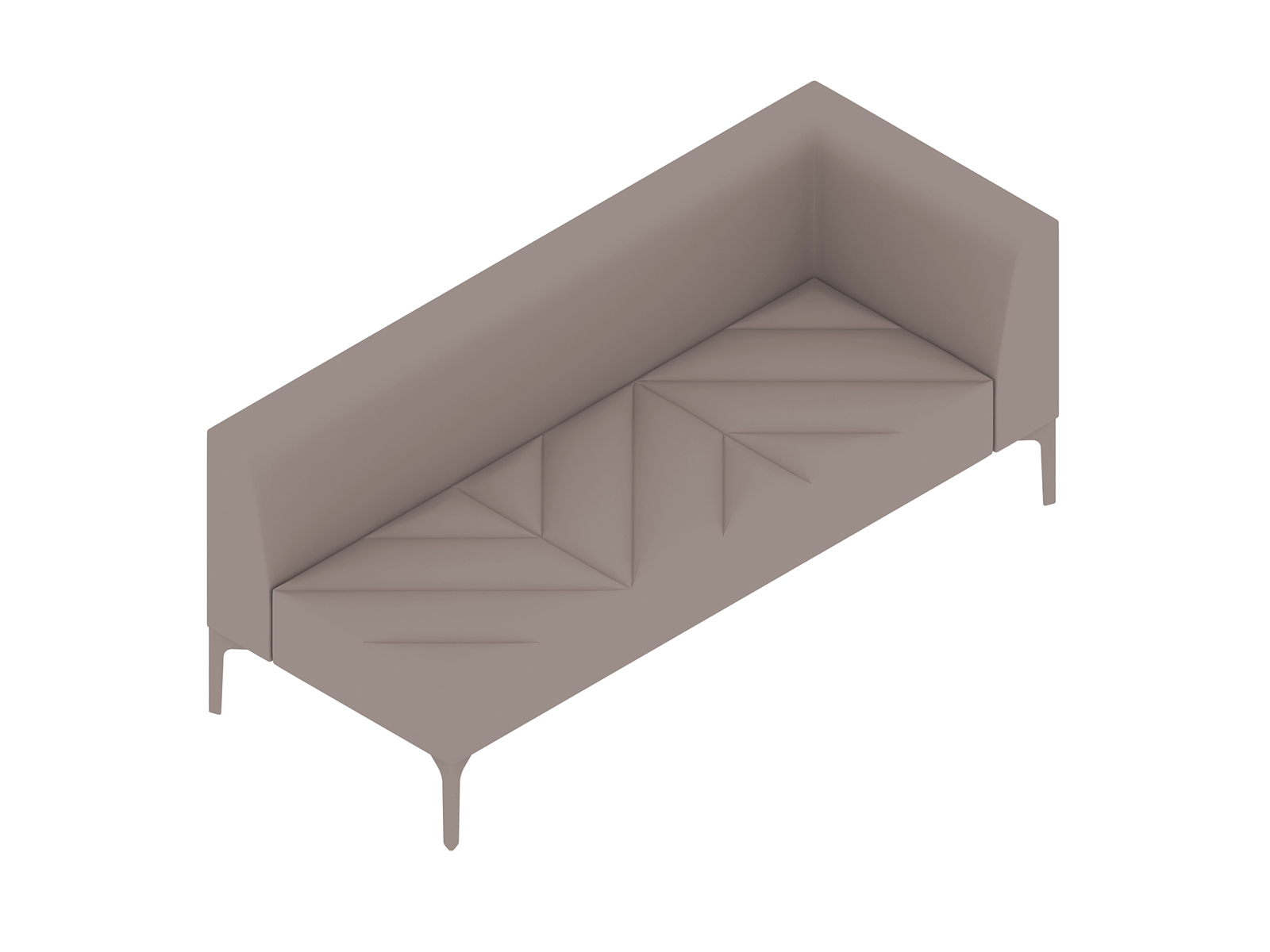 Uma renderização genérica - Assento modular Hatch–Braço do lado esquerdo–3 lugares