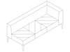 Un dibujo - Sillería modular Hatch–brazo izquierdo–3 asientos