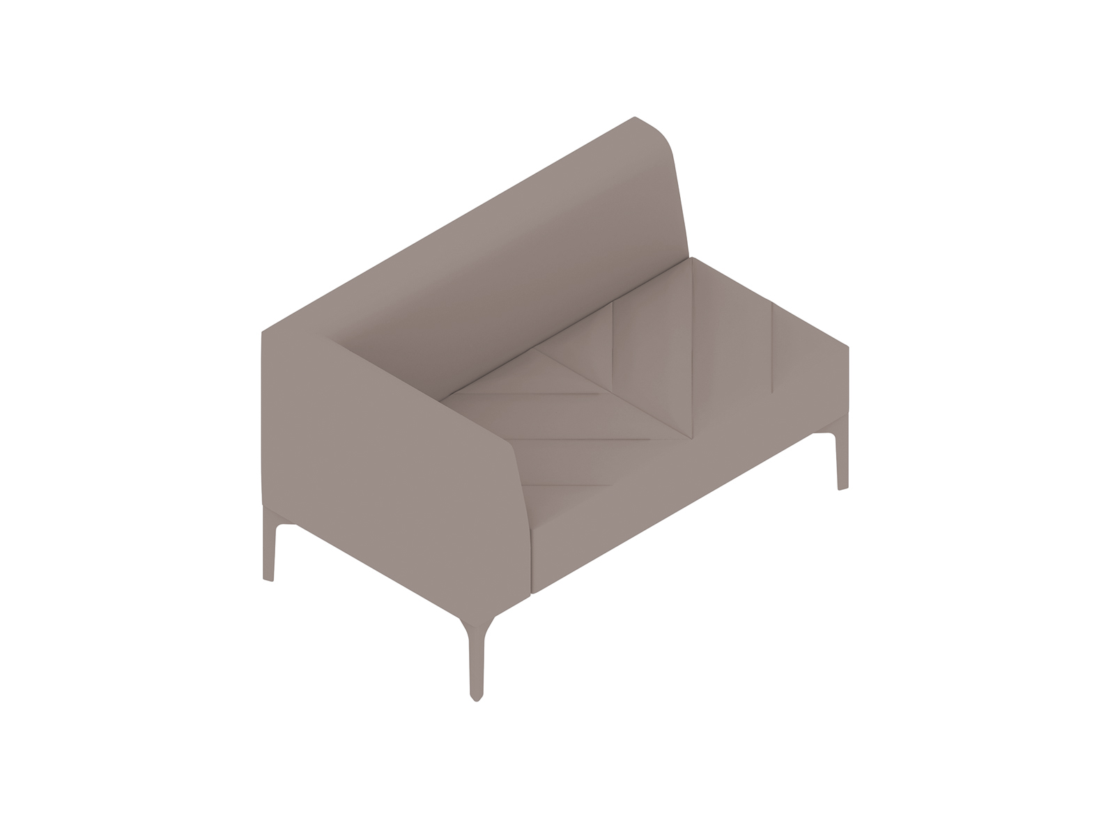 Een generieke rendering - Hatch modulaire stoelen–armleuning rechts–2 zittingen