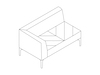 A line drawing - Hatch Modular Seating–Right Arm–2 Seat