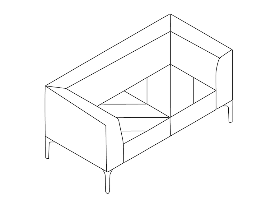 A line drawing - Hatch Sofa–2 Seat