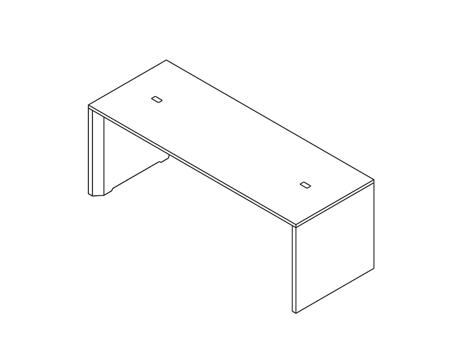 Um desenho de linha - Mesa de uso compartilhado Headway–altura de balcão