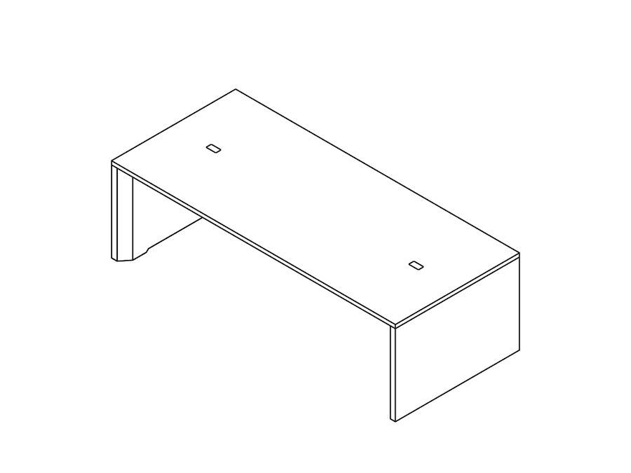 A line drawing - Headway Communal Table–Seated Height