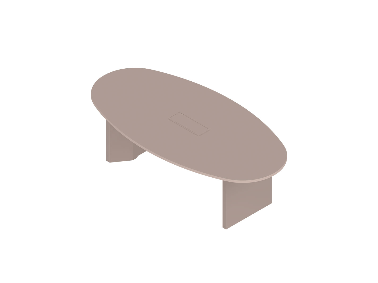 Uma renderização genérica - Mesa de reuniões Headway–altura para sentar–oval–base tipo gabinete
