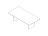 A line drawing - Headway Conference Table–Seated Height–Rectangular–Cabinet Base