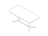 A line drawing - Headway Conference Table–Standing Height–Boat–Y Base