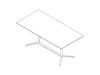 A line drawing - Headway Conference Table–Seated Height–Rectangular–Y Base