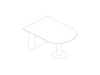 A line drawing - Headway Huddle Table–D Shape