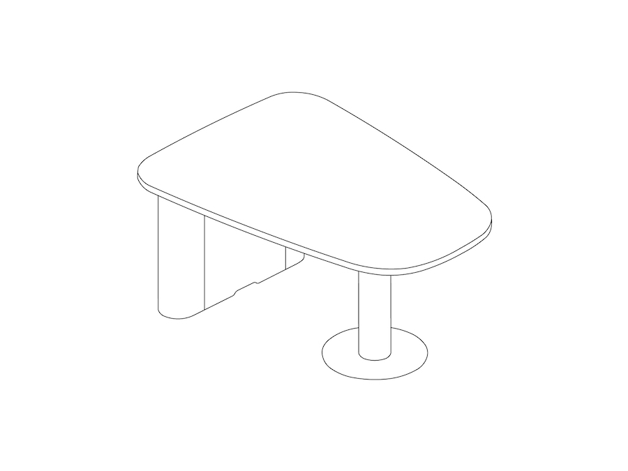 A line drawing - Headway Huddle Table–Teardrop
