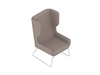 A generic rendering - Hush Chair–High Back–Sled Base