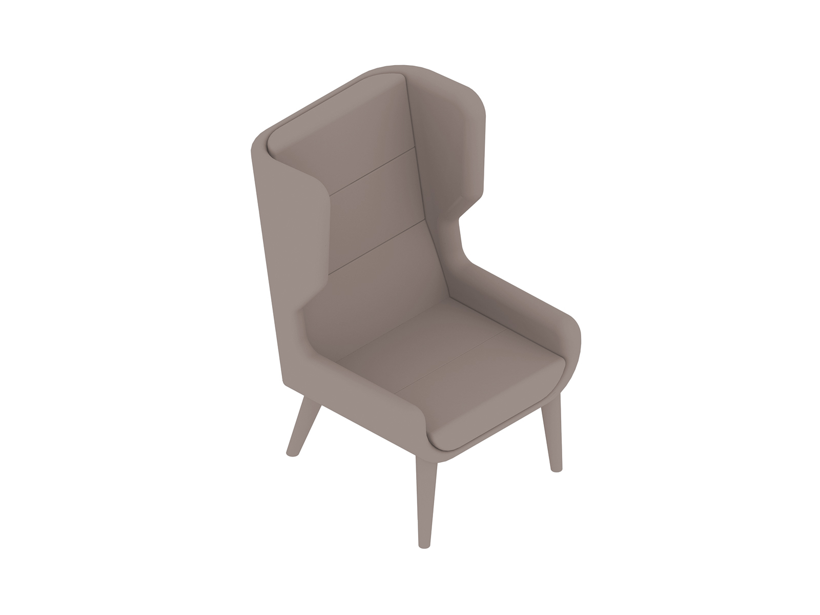 Uma renderização genérica - Cadeira Hush–Encosto alto–Base em madeira