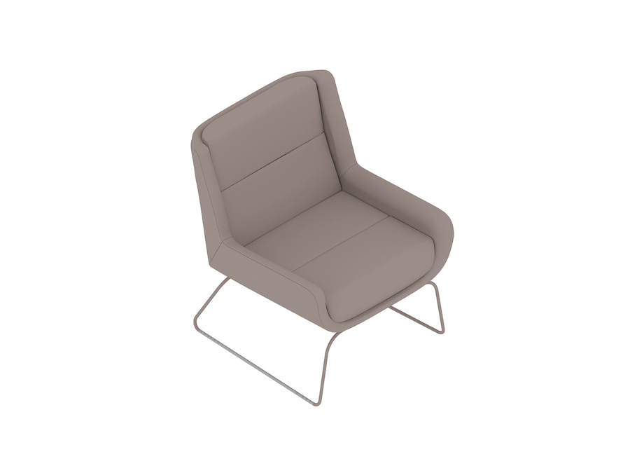 Een generieke rendering - Hush-stoel–lage rug–sledeonderstel