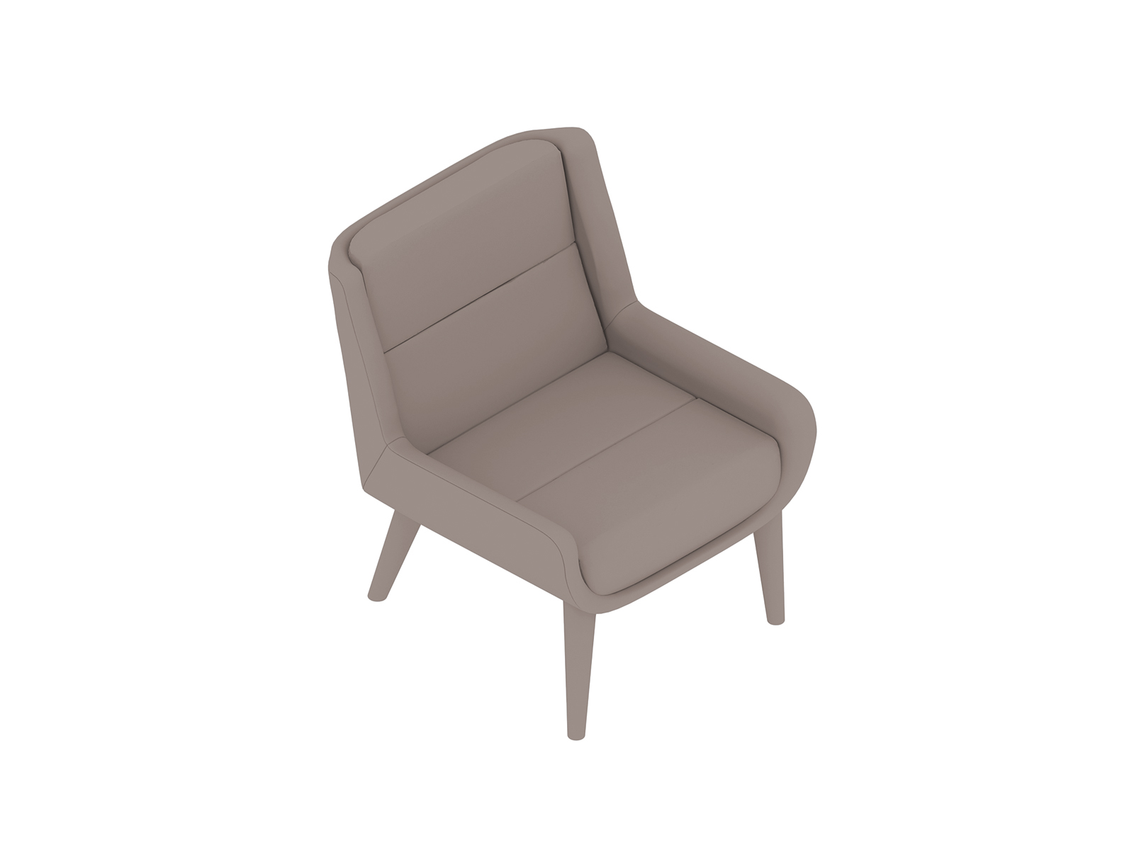 Uma renderização genérica - Cadeira Hush–Encosto baixo–Base em madeira