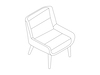 A line drawing - Hush Chair–Low Back–Wood Base