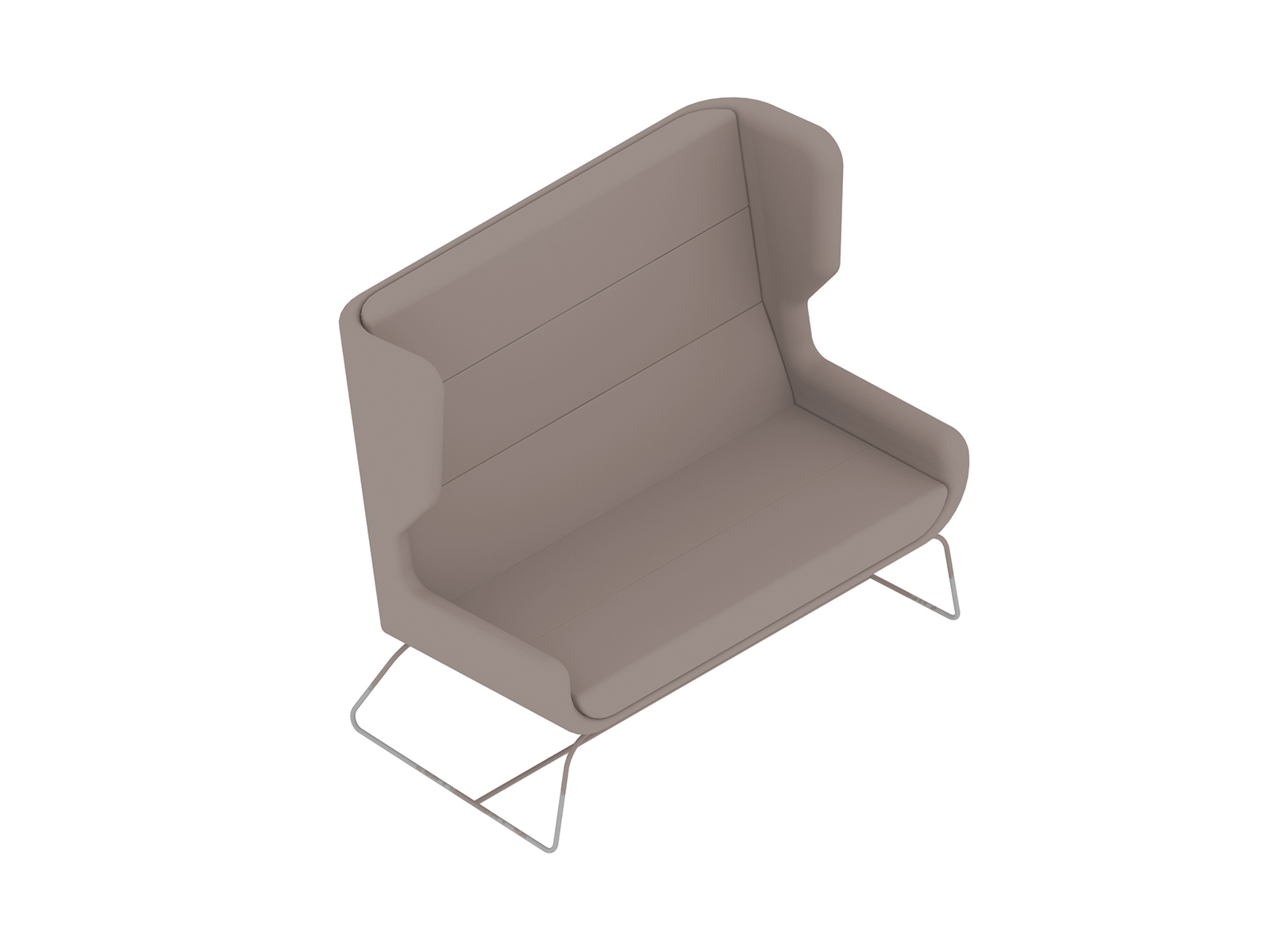 A generic rendering - Hush Sofa–High Back–2 Seat–Sled Base