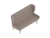 A generic rendering - Hush Sofa–High Back–3 Seat–Wood Base