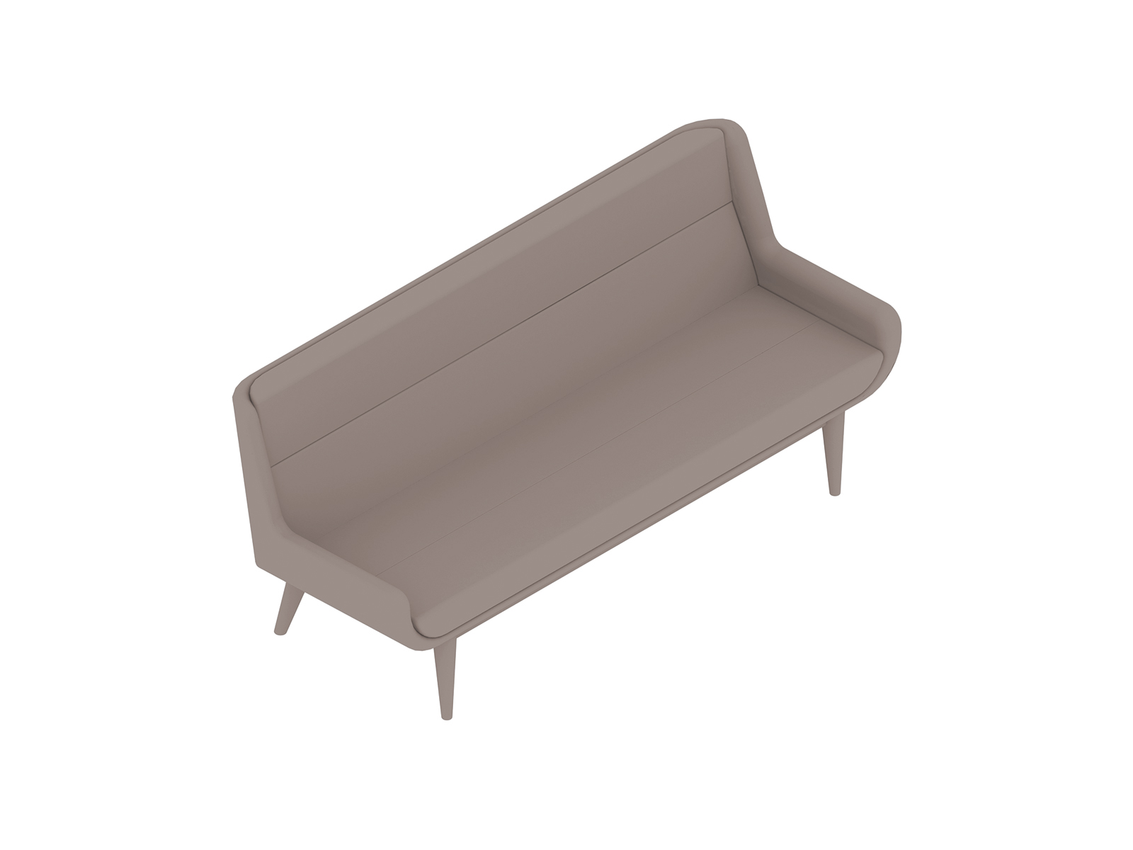 A generic rendering - Hush Sofa–Low Back–3 Seat–Wood Base
