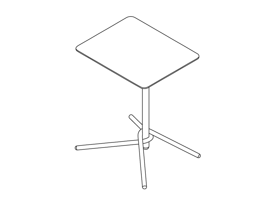 Um desenho de linha - Mesa de apoio lateral Knot–Retangular
