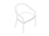 Um desenho de linha - Cadeira Landmark–Cana–Braços padrão