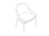 A line drawing - Landmark Chair–French Upholstered–Low Arms
