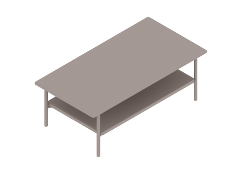 Rendu général : Table basse Layer – Étagère en pierre
