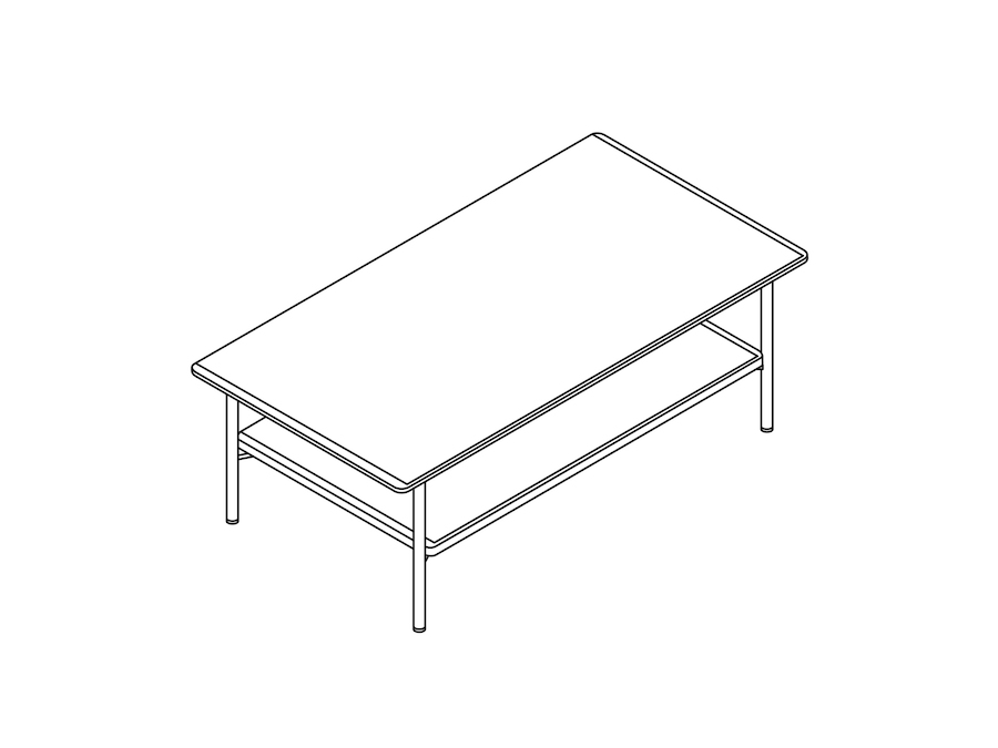 Dessin au trait : Table basse Layer – Étagère en pierre