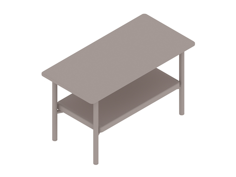 Una representación genérica - Mesa lateral Layer con estante de madera