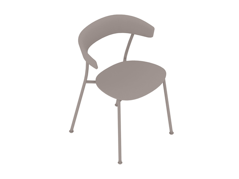 Uma renderização genérica - Cadeira Leeway–Estrutura em metal–Assento em madeira