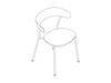 A line drawing - Leeway Chair–Metal Frame–Wood Seat