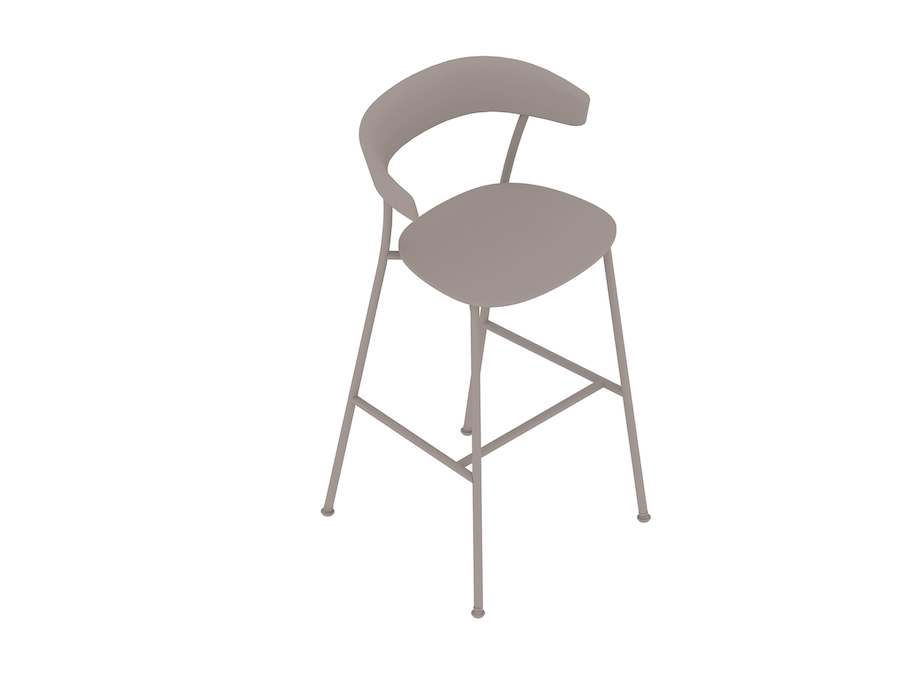 Un rendering generico - Sgabello Leeway - altezza bar - sedile in poliuretano