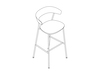 线描图 - Leeway凳子–吧台高度–带软垫的椅座