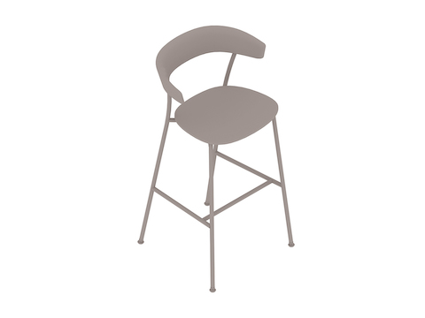 Un rendering generico - Sgabello Leeway - altezza bar - sedile in legno