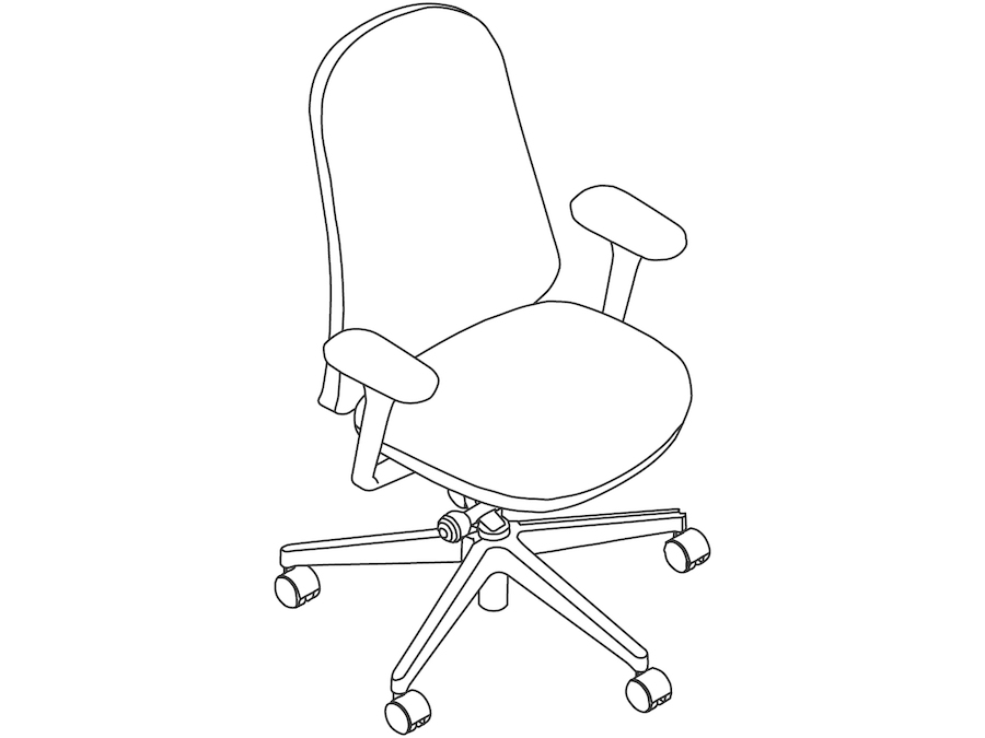 Um desenho de linha - Cadeira Lino–Braços fixos