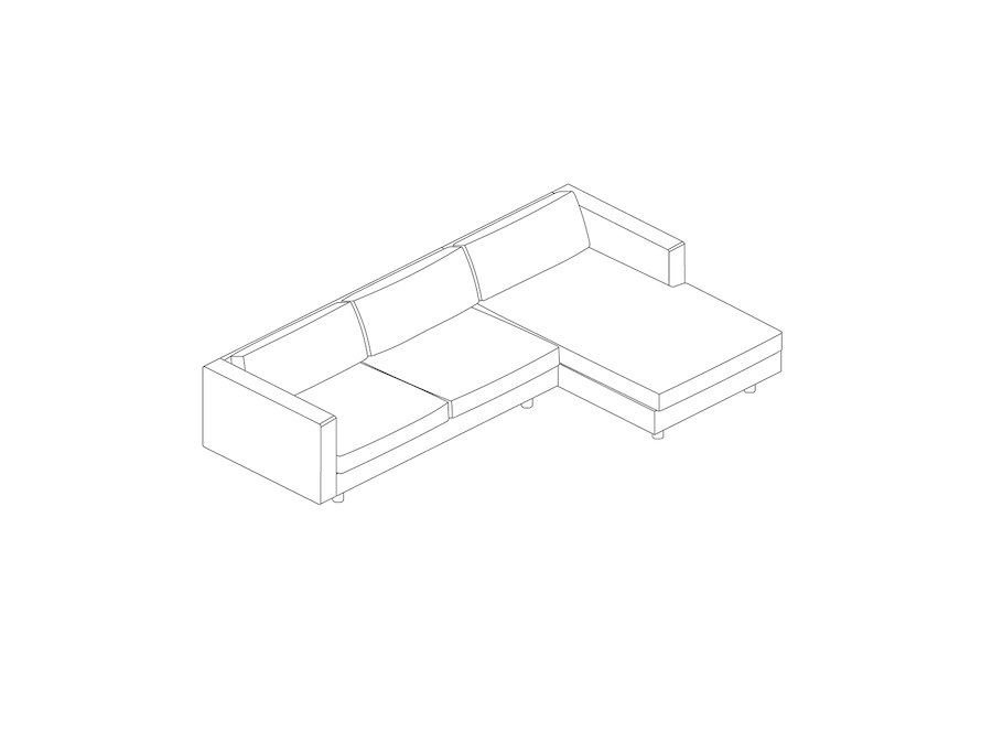 A line drawing - Lispenard Sectional Sofa–Chaise Left