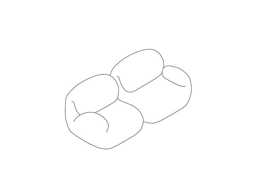 A line drawing - Luva Modular Sofa Group–2 Seat Sofa