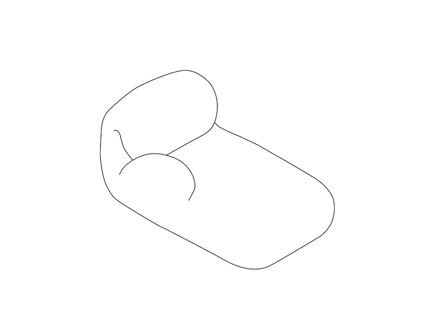 Um desenho de linha - Grupo de sofás modulares Luva — Chaise — Braço direito