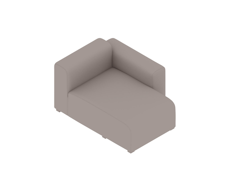 Uma renderização genérica - Sofás seccionais Mags – Estreitos – Chaise – Extremidade direita – Braço baixo